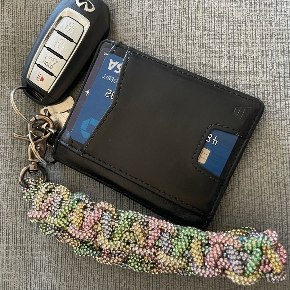 Handmade Rainbow Crystal Rhinestone Wristlet Keychain – Removable & Sparkly-New - Picture 6 of 8